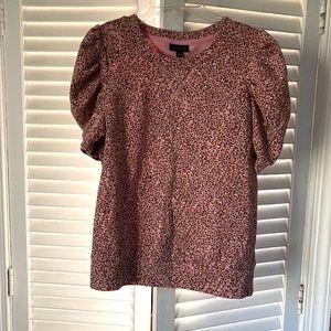 Puffed-sleeve sweatshirt-style top pink size S